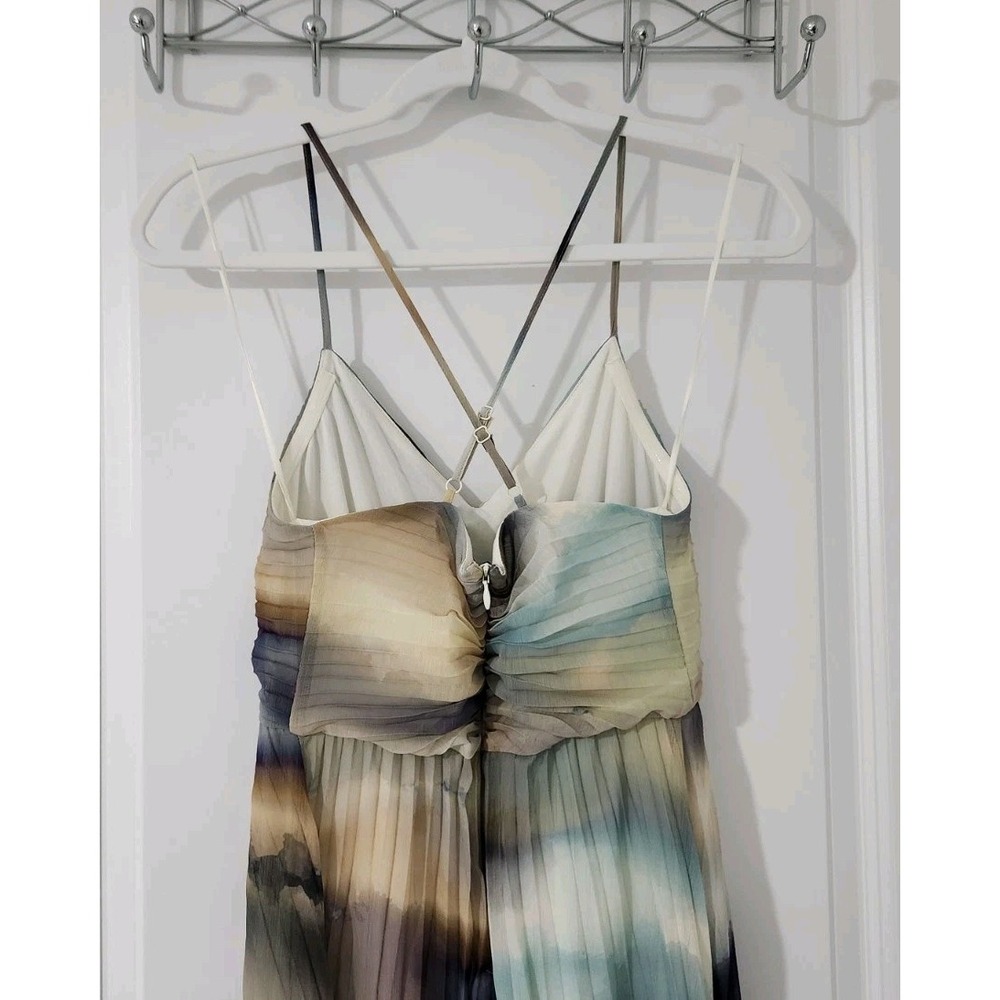 Express Women's Pleated V-Neck Sleeveless Lined Maxi Dress Size XS - Picture 5 of 9